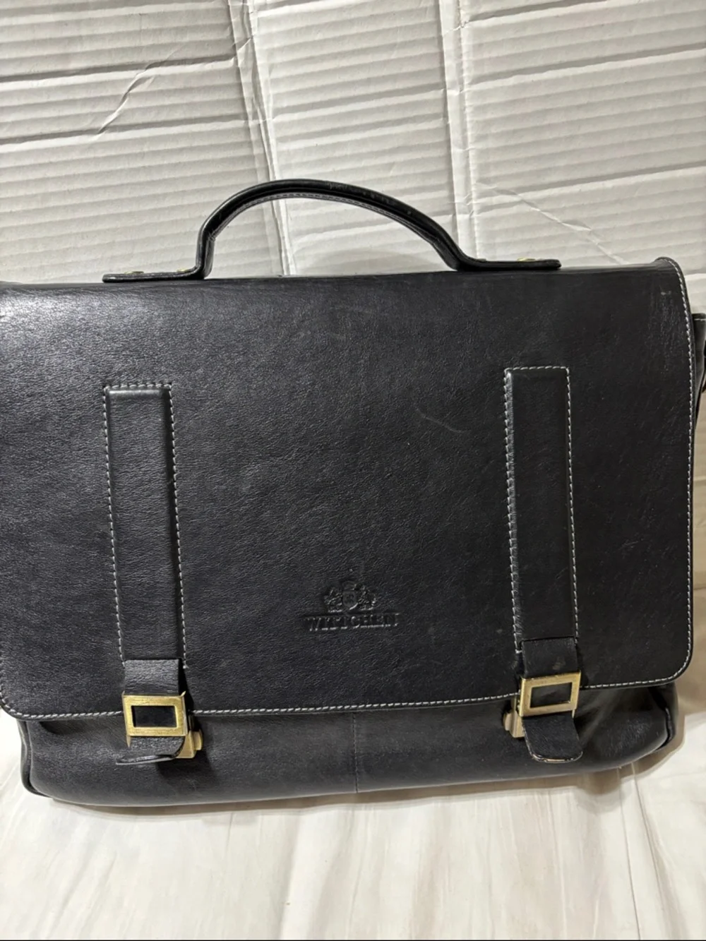 Wittchen Black Leather Men's Bag - Classic Italian Design. Vintage and handmade